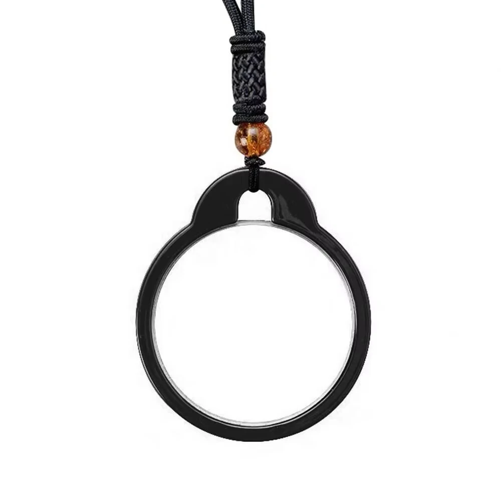 (image for) 1Pcs Lightweight Portable Hanging Neck Single Reading Glasses HD Anti-blue Light Anti-loss Hand-woven Lanyard Pendant Presbyopia Glasses