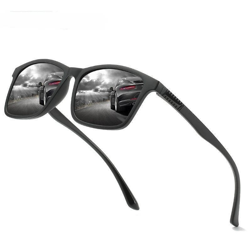 (image for) Men Polarized Sunglasses Fashion Women Square Sports Sunglasses Ultra Light TR90 Frame Driving Sunglasses Vintage Eyewear UV400